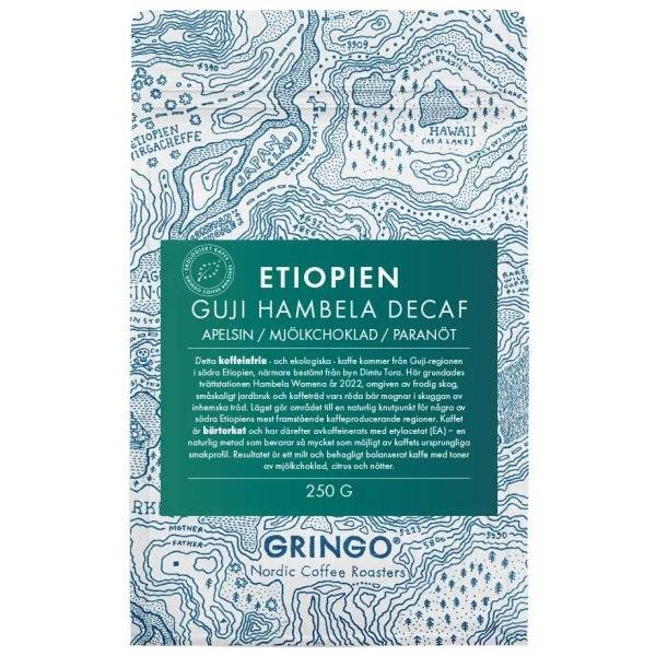 Gringo Nordic Organic Etiopien Guji Hambela Decaf koffeinfritt kaffei 250 g kaffebönor