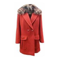 Fendi, Kappa, Dam, XS, Vinter Anorak med Rävkrage - red (XS)