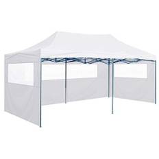 Tidyard Fällbart paviljon, professionellt partytält, pop-up-paviljong, trädgårdstält med 4 sidoväggar med genomskinliga fönster, popup-festtält, vikat tak av 600D oxfordtyg med PVC-beläggning,