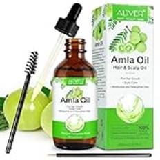 Amla hårolja, 60 ml, ren amlaolja, amla olja för hår, för ansikte, kropp, hår, hud, händer, anti-aging rynkor, perfekt för att ge förstärkta rötter och starkt hår