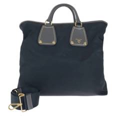 Prada Vintage, Pre-owned, Herre, Sort, ONE SIZE, Uld, Pre-owned Canvas totes