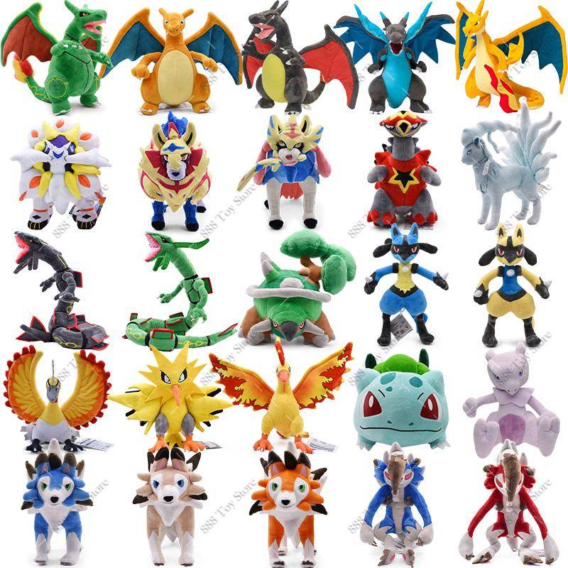 Anime Glänsande Charizard Gosedjur Pokemon Leksaker Söt Mega Evolution X Charizard Articuno Lucario Gosedjur Barn Julklappar