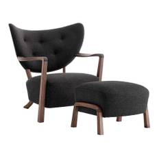 &Tradition - Wulff Lounge Chair ATD2  Pouf ATD3, Hallingdal 376, Walnut - Fåtöljer