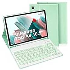 LAMA Samsung Galaxy Tab A8 tangentbordsfodral med inbyggt S pennhållare för Samsung Tab A8 10,5 tum 2021 (SM-X200/X205/X207) UK layout, smal smart Galaxy Tab A8 surfplatta fodral och avtagbart