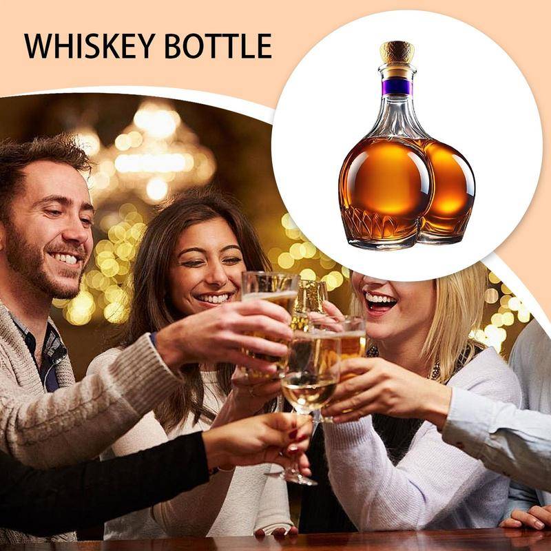 Whiskyglas Karaff Nyhet Staty Whiskykaraff Vinflaska Spritflaska Heminredning Vinbehållare för Alkohol