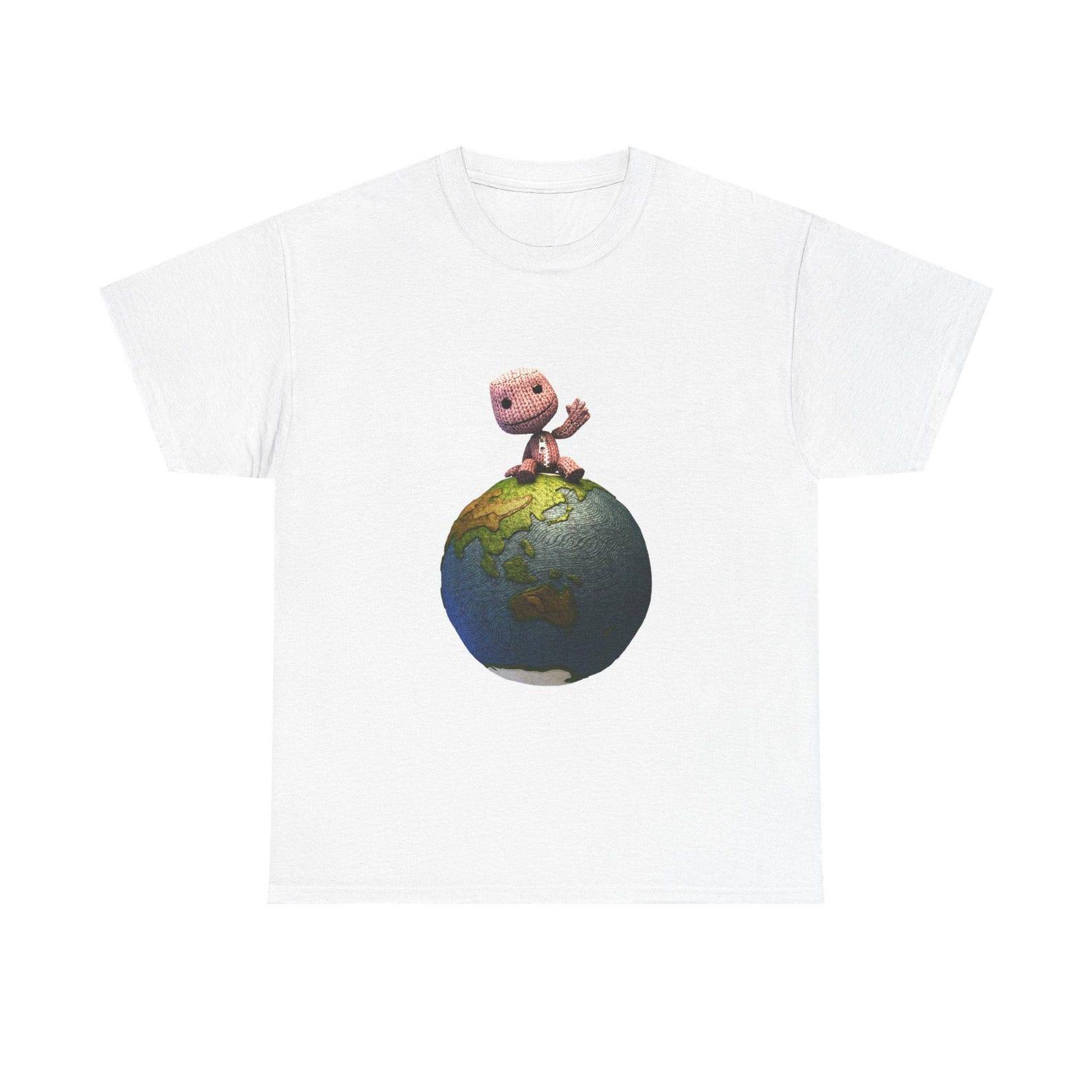 Sackboy T-shirt: Little Big Planet, På toppen av världen cm gray