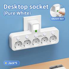 TEMU Eu Plug Ac Outlet 5 Sockets Electrical Socket Power Strip Multiprise Wall Socket Universal Separate Switch Light Adapter
