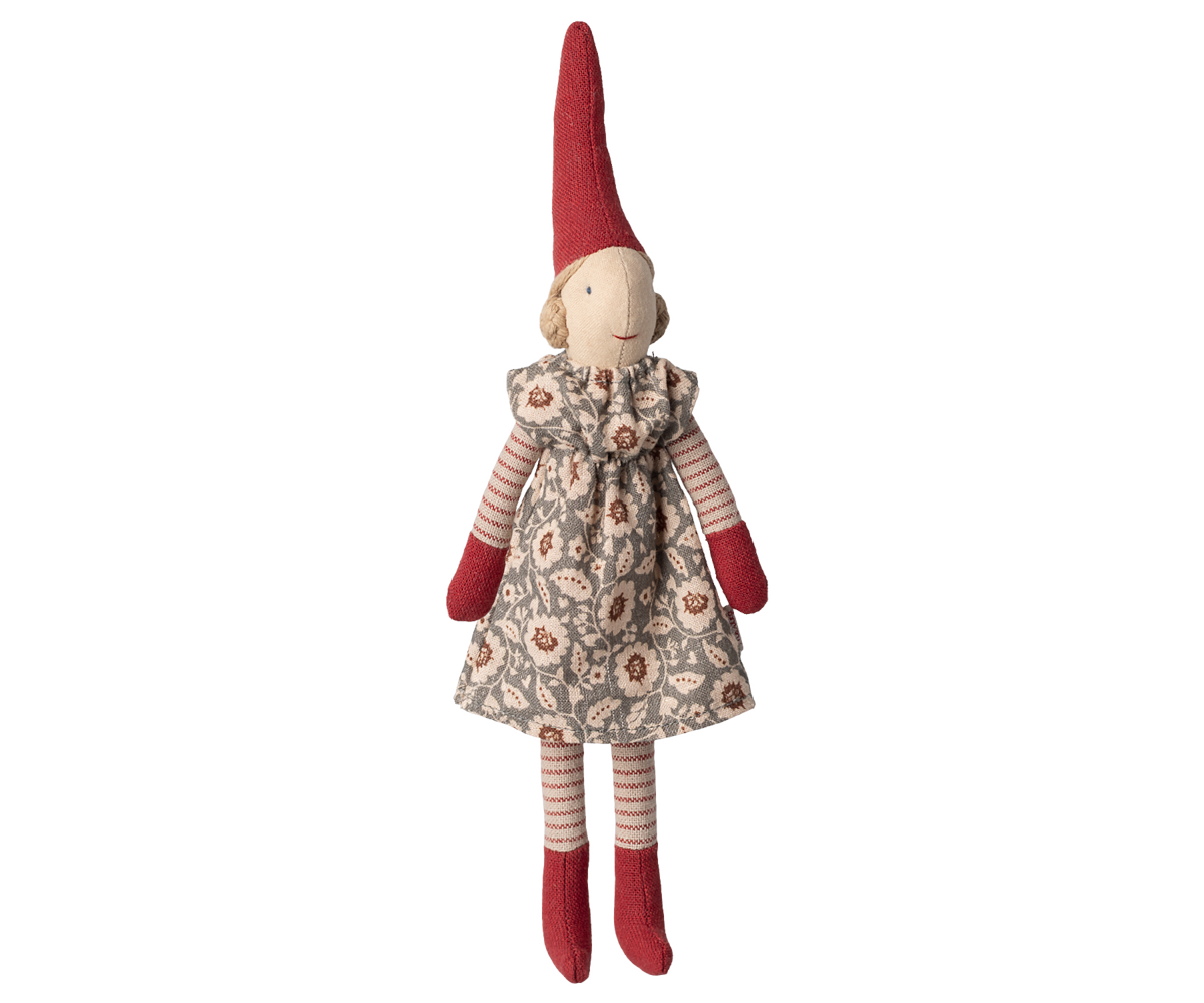 Pixy size 1 nissepige med Winter Mint dress, med magnet hænder og fod fra Maileg 2025 - Jacobsen Plus