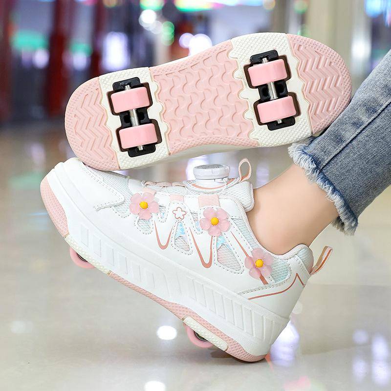 4 Hjul Hastighet Rullskridskor för Pojkar och Flickor LED Racing Rullskridskor för Barn Barnens Skridskoåkning Sneaker med Hjul
