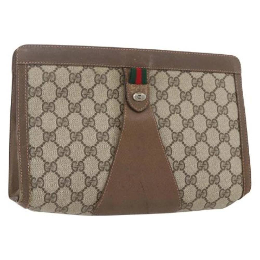 Gucci Vintage Pre-owned Plastik Clutch - Vintage - Dame - Beige - ONE SIZE - Tyl