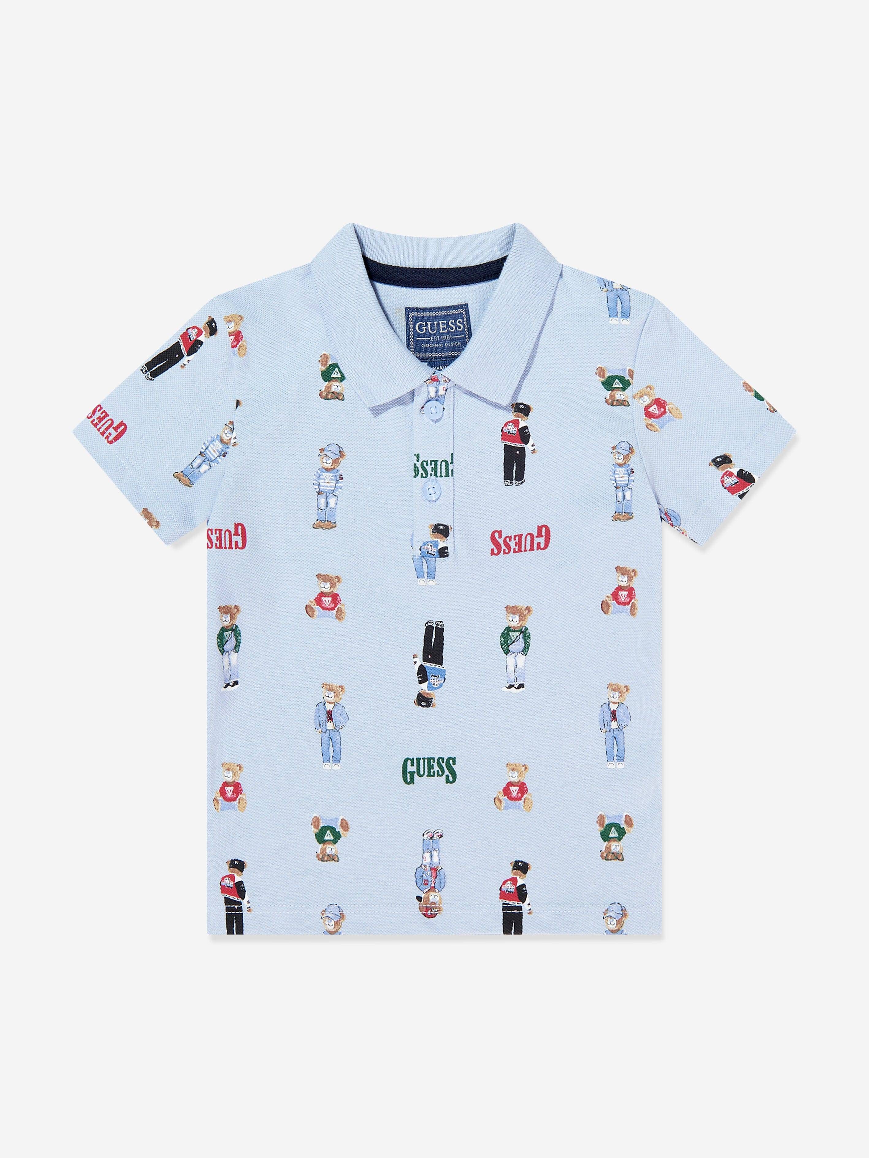 Guess Boys Bear Polo Shirt in Blue - Blue / 6 Yrs (6 Yrs)