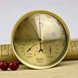 Inomhus Barometer Analog Termometer Utomhus Temperaturmätare Hygrometer Luftfuktighet, Bastu Termometer Värmebeständig (Koppar)