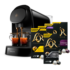 Philips L'Or - Barista Original Capsule Machine Black - Starter Kit Mix (LM8012/00) - Bundle