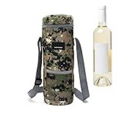 Wine Tote Bag, Wine Cooler Bag - Isolerad vinbärare med handtag vinpåse - Bärbar campingväska, hopfällbar spritväska för vandring, camping, eller picknick, fester, stranden