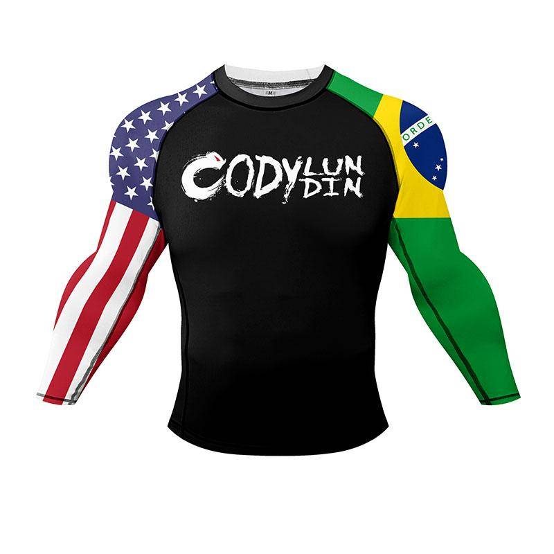 Populär brasiliansk jiu-jitsu rash guard surfingtröja strandskjortor badkläder dykning gymshorts MMA BJJ herr jiu jitsu träningslinnen
