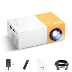 Miniprojektor Bärbar filmprojektor Smart Home-projektor för iOS & Android & Windows & PS5 & Laptop & TV med HDMI, USB, ljud, TF-kort, AV och fjärrkontroll UK Plug vit
