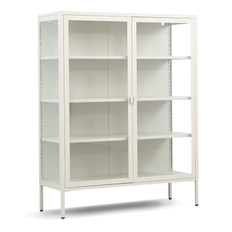 Herman Vitrineskab - Beige metal/glas - 110x40x140 cm