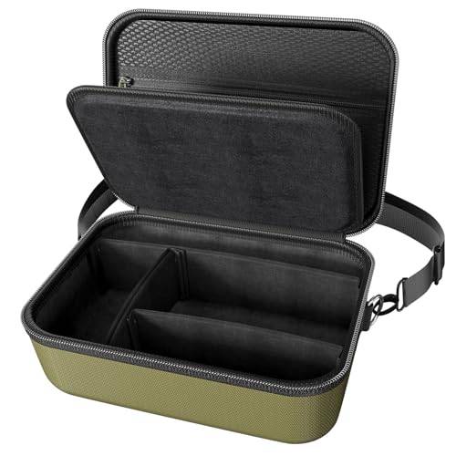 ProCase hårt-skal-kameraväska för DSLR/SLR/spegelfria kameror, mjukt vadderat digitalt kamerafodral reseväska med axelrem och avdelare för Nikon/Sony/Canon EOS R100 R50 och tillbehör, gRÖN, 7.09 x