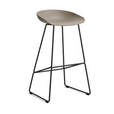 HAY About a Stool 38 High barstol 2.0 Khaki-svart stålstativ