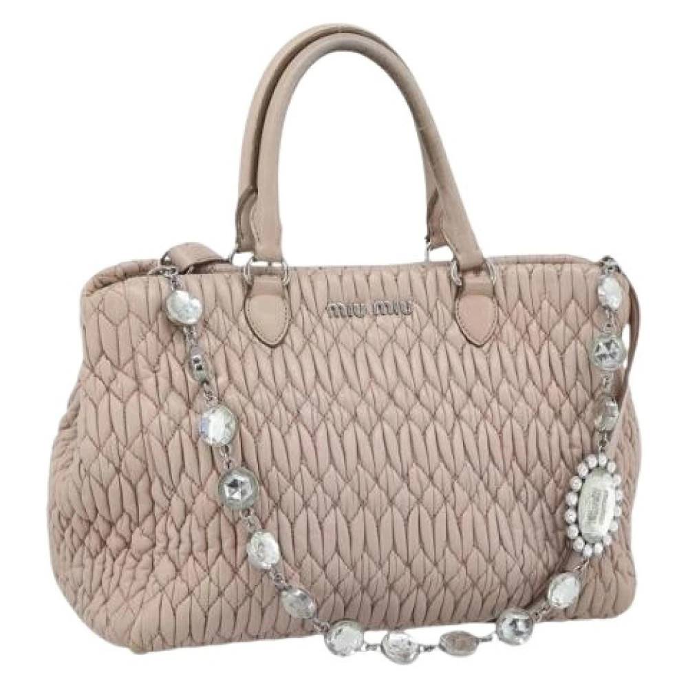 Miu Miu Pre-owned Pre-owned Skuldertaske - Vintage - Dame - Lyserød - ONE SIZE - Uld