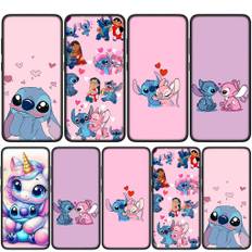 Cover for iPhone 16 15 14 Xiaomi Redmi Note 13 12 11 Pro Max X 10 8 9 XR Samsung Galaxy S24 S23 OPPO Huawei Anime Lilo Pink Cartoon Stitch Phone Case for OPPO A40 ceil färg