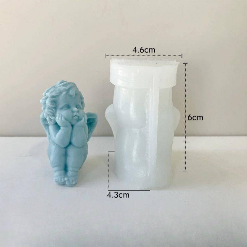 Cute Angel Scented Candle Silicone Mold Homemade Winged Angel Candle Mold Candle Making Resin Mold