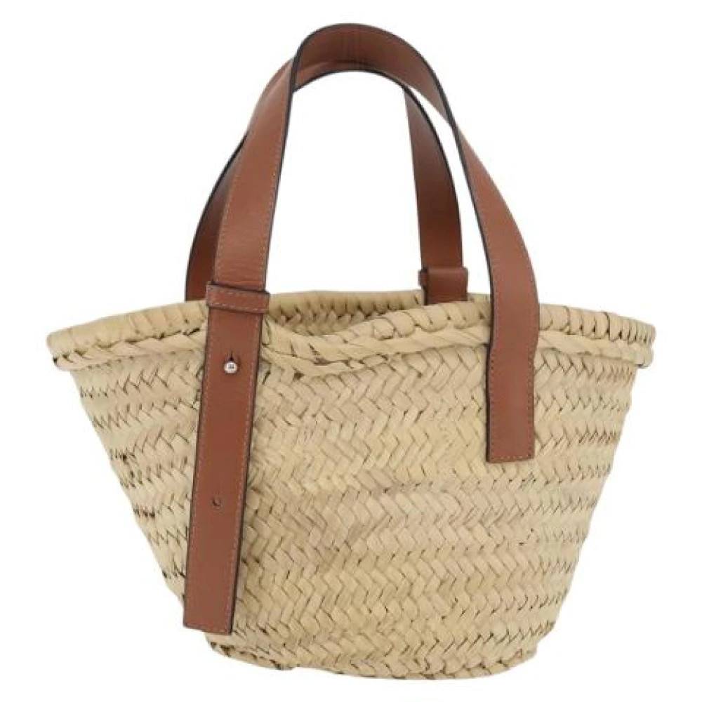 Loewe Pre-owned Pre-owned Raffia Skuldertaske - Vintage - Dame - Beige - ONE SIZE - Uld