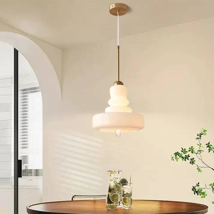 VerreCylindre Taklampa - Lyxig Glashänglampa med Modernt Designer - Vit / Glas + järn