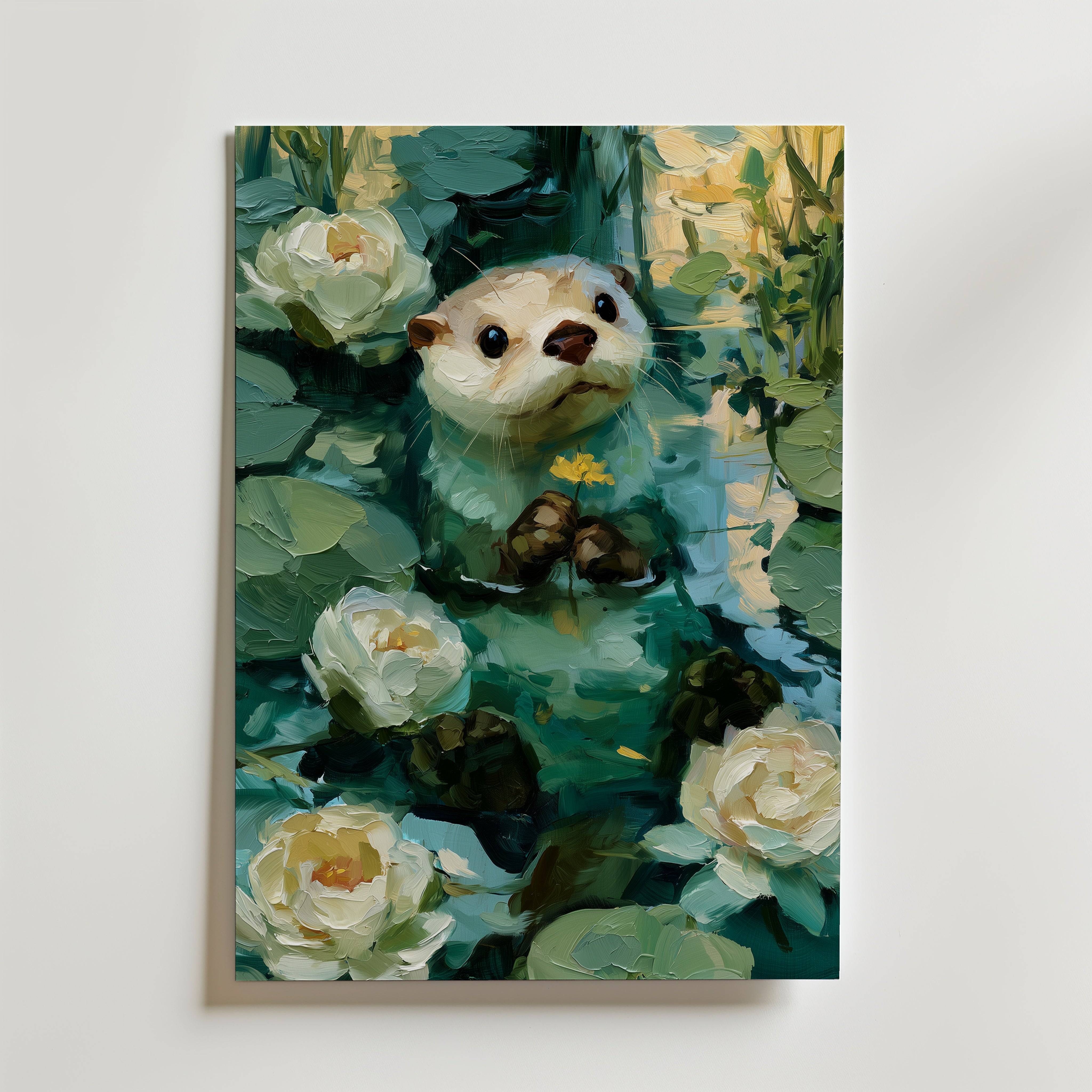 River Otter Poster - Fine Art Poster 13x18 cm Utan passepartout