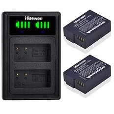 Hisewen DMW-BLC12 Akku (2 Pack) und Ladegerät Kompatibel mit Panasonic Lumix G85, G81, G91, DC-FZ1000 II, DC-G90, DMC-G80, DMC-FZ2000, DMC-G5, DMC-G6, DMC-GX8, DMC-FZ200, DMC-FZ300