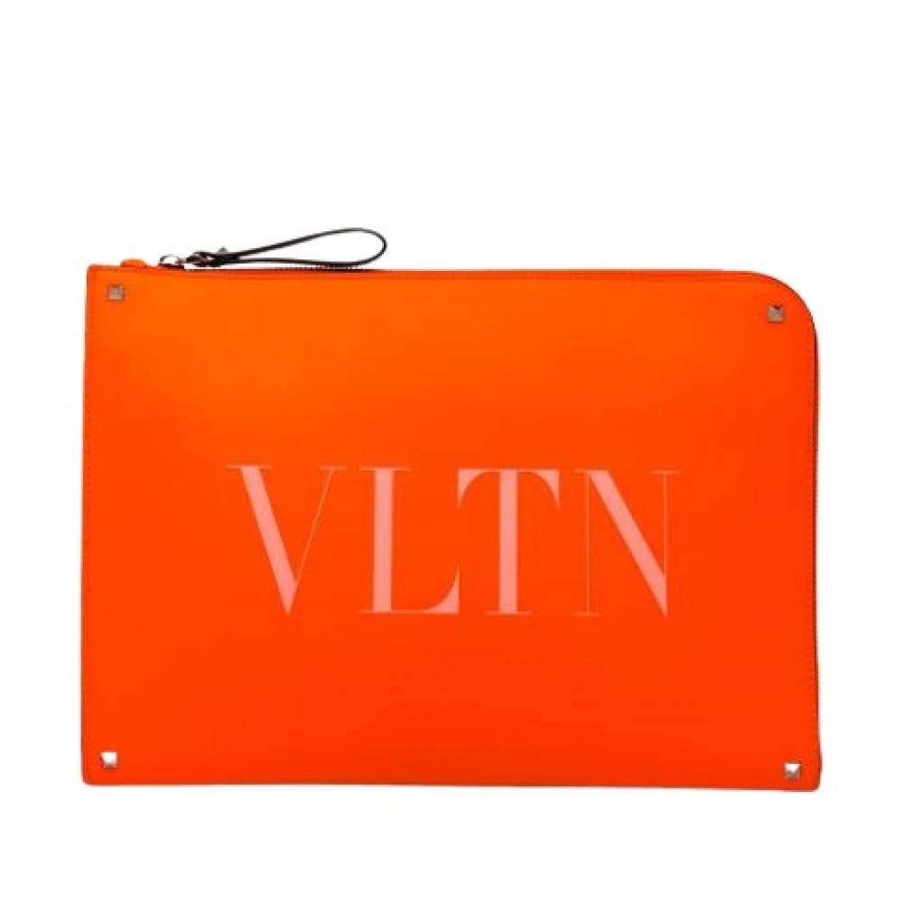 Valentino Vintage Pre-owned Rockstud Clutch - Vintage - Dame - Orange - ONE SIZE - Læder