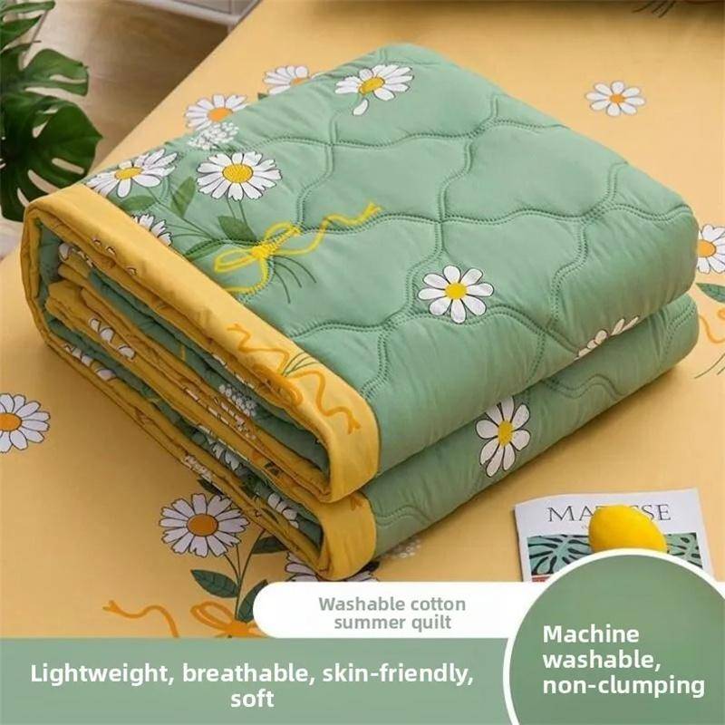 Soft Skin-friendly Summer Quilt Lightweight Breathable Queen Duvet Washable Single Double Bed Blanket Air Conditioner Comforter