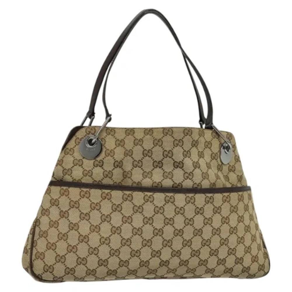 Gucci Vintage Pre-owned Canvas gucci-tasker - Vintage - Dame - Beige - ONE SIZE - Uld