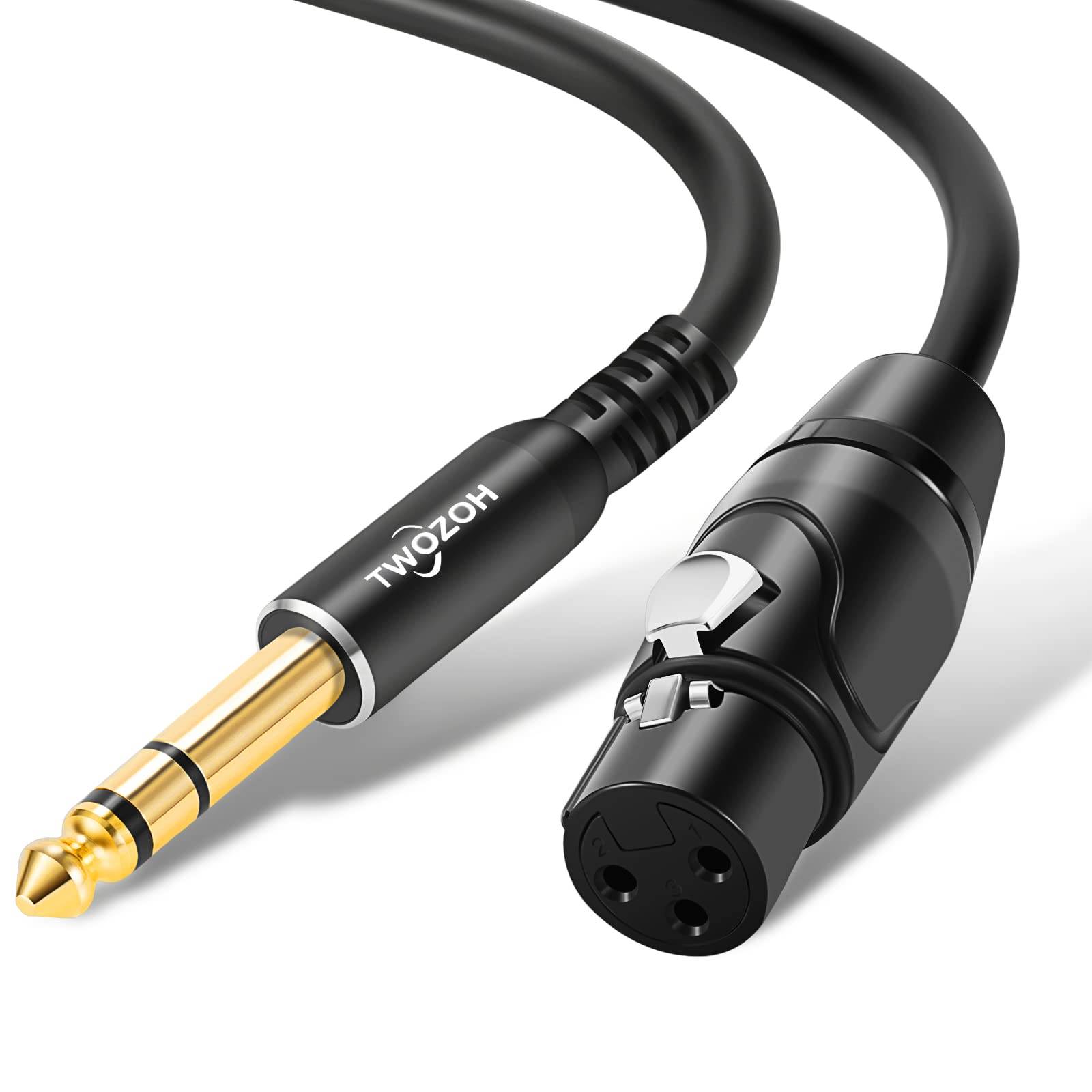 Twozoh XLR till 6,35 mm TRS-kabel 1M Balanserad