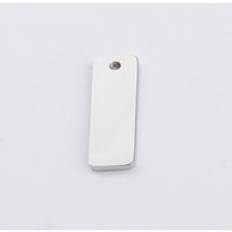 Fnixtar rektangel charms taggar gravera logotyp kontakt charms spegel polerat rostfritt stål diy smycken 6 x 18mm 20 st / parti