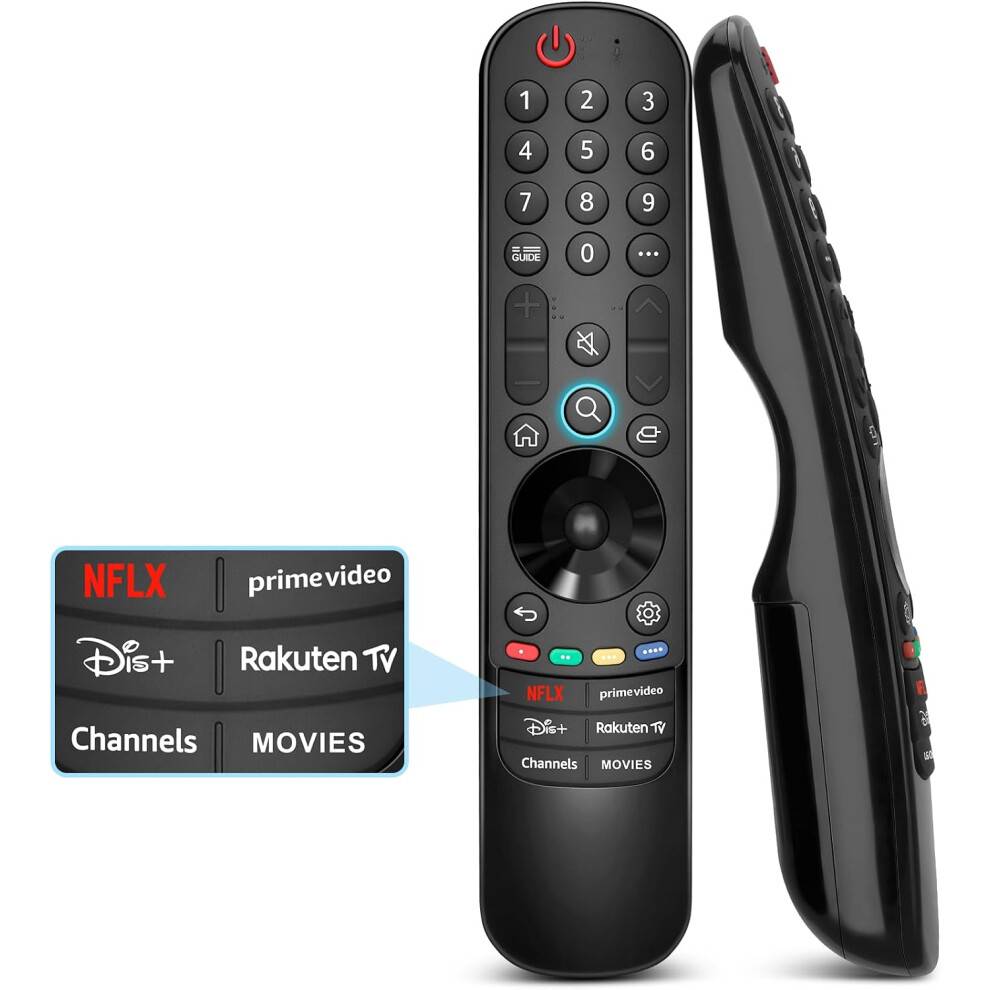 Erstatning til LG TV fjernbetjening, Kompatibel med alle LG Smart TV, Universel til Magic Control MR24GA MR23GA MR22GN MR21GA
