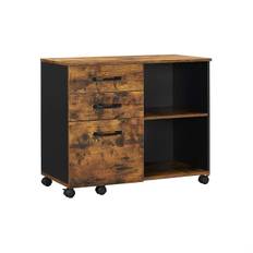 Vasagle - Reol med skuffer 80x40x66 (rustik brun/sort)