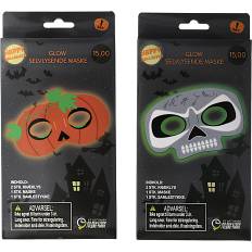 Halloween glow maske - flere varianter - assorteret