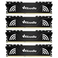 Wlizedle DDR3 RAM 32 GB kit (4 x 8 GB) 1333 MHz CL11 DIMM skrivbordsminne PC3-10600 240-stift 1,5 V 2Rx8 Dual Rank Channel Icke-ECC obuffrad PC dator Sdram Sticks Modul uppgradering (svart)