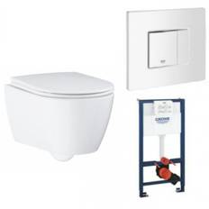 Grohe Essence Rimless toiletpakke inkl. sæde m/soft-close, mellem cisterne og hvid betjening