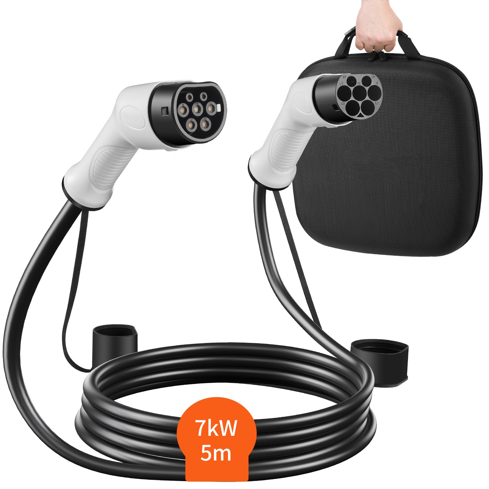 5M TPU Evse Charging Cable 7KW Type 2 To Type 2 Male To Female IEC 62196 EV Charger Cable