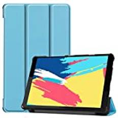 Lenovo Tab M8 fodral, SATURCASE PU-läder vikbar folio stativ skyddande surfplatta fodral för Lenovo Tab M8 (himmelsblå)