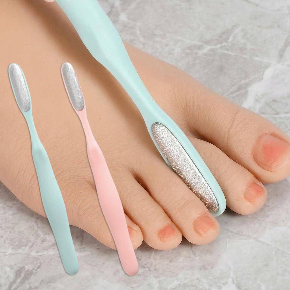 Liten Mini Fotfil Fotexfolierare Ta bort död hud Hälhyvel för Pedikyr Mellan Tårna rosa
