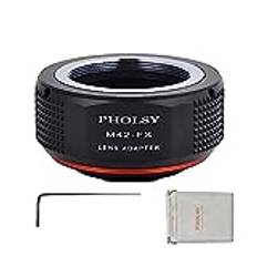 PHOLSY M42 till FX Objektivadapter för M42 42mm M42 och Fujifilm X Kamera Kropp Ram, X-H2S, X-Pro3, X-T5, X-T4, X-T3, X-S20, X-S10, X-T30II, X-E4 etc. M42-Fuji X