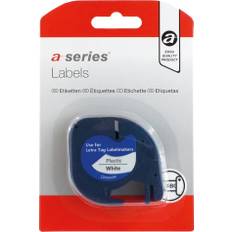 a-series etikettejp 12mm, svart på vit, Dymo 91201 - Svart