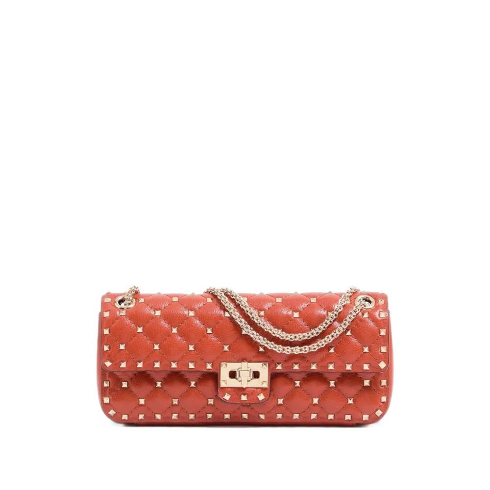 Valentino Garavani Rockstud Spike Skuldertaske - Tasker - Dame - Orange - ONE SIZE - Uld