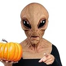 Halloween utomjordingsmasker, realistiska masker, full huvud latex halloween skrämmande mas-k, full huvud latex utomjordingsmasker, helhuvud skrämmande latexmasker för vuxna halloween kostym fest