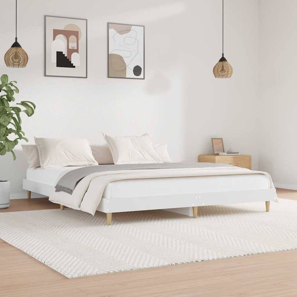 vidaXL Sängram vit 120x200 cm konstruerat trä