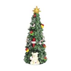 Casa Christmas Juletræ - H 15 cm - Polyresin - Grøn/multi