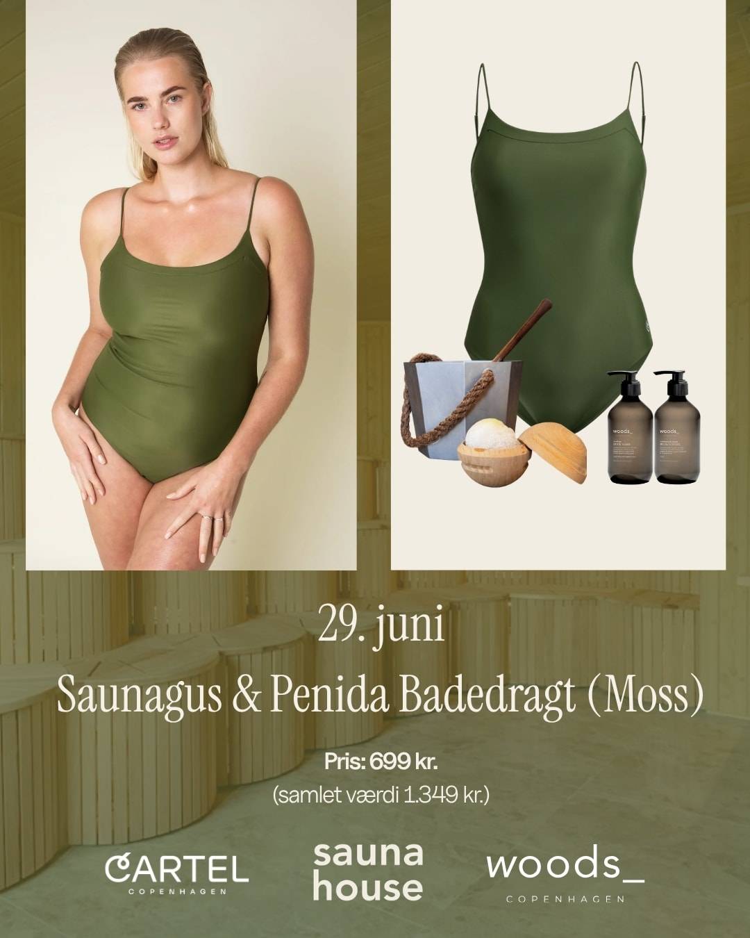 Event, 29. juni: Saunagus + Penida Badedragt - Moss - L